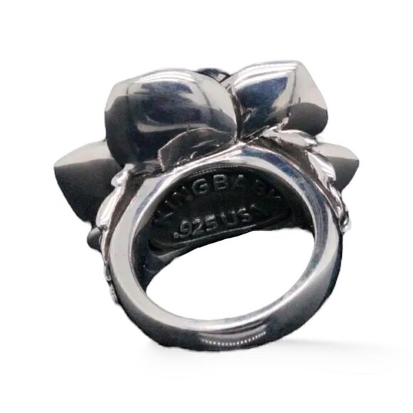 King Baby Solid Sterling Silver Magnolia Flower Ring.             | Size:7 | - Picture 8 of 10